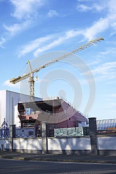 Ship Building and Crane in Port Glasgow Ferguson Shipbuilding Scaffold Dock Harbor Harbour photo
