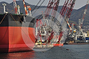 Shipbuilding dock in Kure, Japan photo