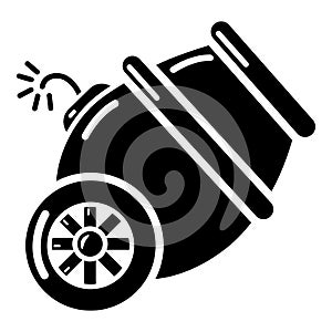 Ship cannon icon, simple style.