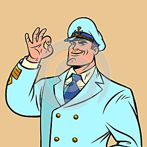 Ship captain in a white uniform