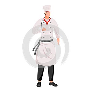 Ship chef flat vector illustration