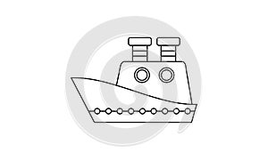 Ship coloring book transportation to educate kids. Learn colors pages