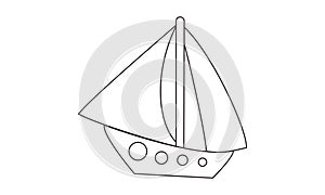 Ship coloring book transportation to educate kids. Learn colors pages