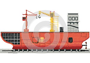 Ship construction. Vector illustration decorative design