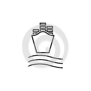 ship with containers front view outline icon. Element of logistic icon for mobile concept and web apps. Thin line ship with
