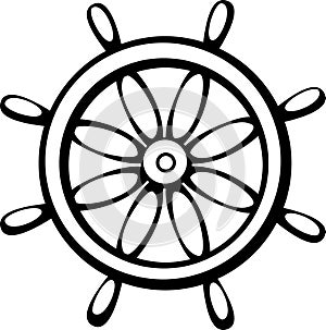 Ship control wheel vector illustration