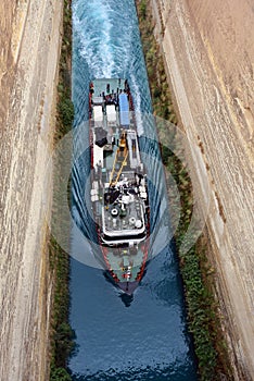 Ship in Corinth Channel, Greece