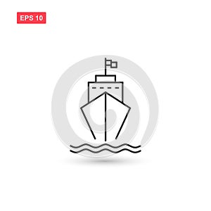 Ship cruise liner icon vector isolated 2