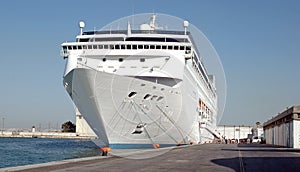 Ship cruise in port