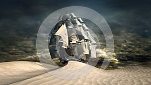 Ship on the desert