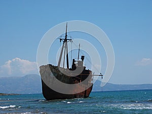 Ship Dimitrios wreck Gytheio Peloponnese Greece