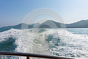 Ship driving out from the Beigan Island