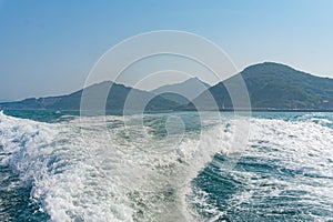 Ship driving out from the Beigan Island