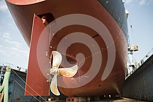 Ship in dry dock