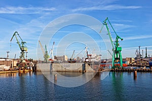 Ship on a dry dock