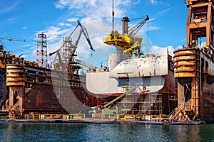 Ship in dry dock