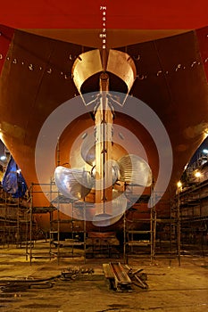 Ship in dry dock