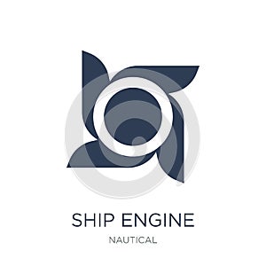 Ship Engine Propeller icon. Trendy flat vector Ship Engine Propeller icon on white background from Nautical collection