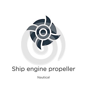 Ship engine propeller icon vector. Trendy flat ship engine propeller icon from nautical collection isolated on white background.