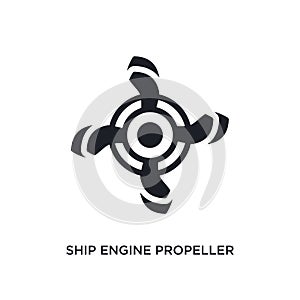 ship engine propeller isolated icon. simple element illustration from nautical concept icons. ship engine propeller editable logo