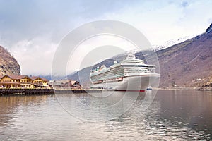 Ship in the fjord Sognefjord