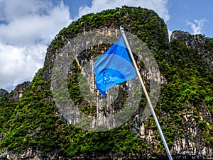 Ship Flag and Mountain