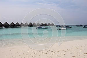 Ship in front of the waterhouses