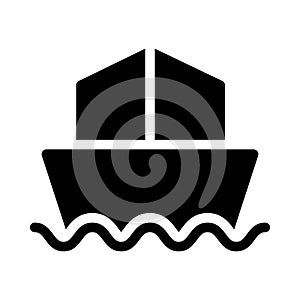 Ship glyph flat vector  icon