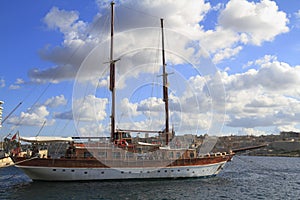 Ship in the Grand Harbour , Valletta Malta