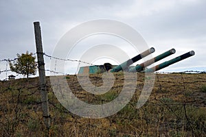 Ship gun battery near Sabastopol in Crimea