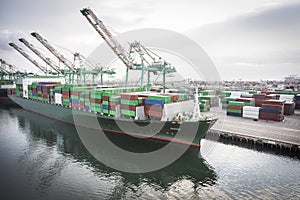 Ship Harbored at Port of San Pedro, California, U.S.A.