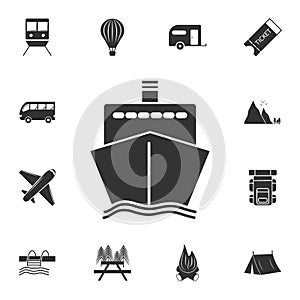 ship icon front. Detailed set of travel icons. Premium graphic design. One of the collection icons for websites, web design, mobil