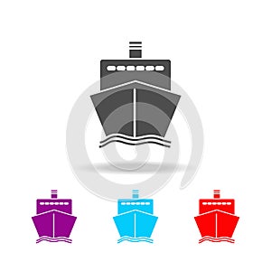 ship icon front. Elements of travel in multi colored icons. Premium quality graphic design icon. Simple icon for websites