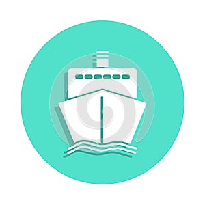 ship icon front icon in badge style. One of travel collection icon can be used for UI, UX