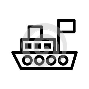 Ship icon or logo isolated sign symbol vector illustration