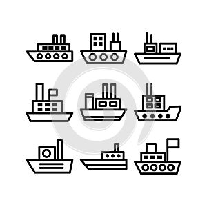 Ship icon or logo isolated sign symbol vector illustration