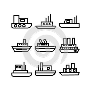 Ship icon or logo isolated sign symbol vector illustration