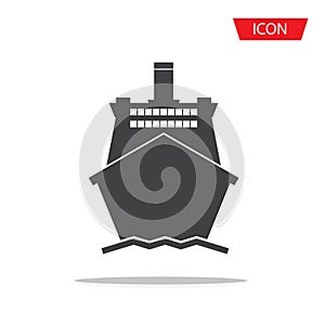 Ship icon vector. Shipping symbol isolated on background