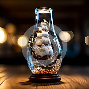 ship inside of a bottle generated by ai