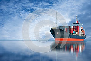 Ship with international container import export