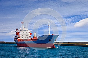 Ship leaving the port
