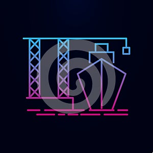 Ship loading nolan icon. Simple thin line, outline vector of web icons for ui and ux, website or mobile application