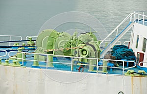 Ship machinery on bow