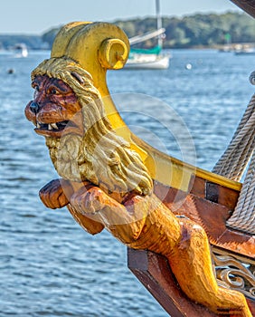 Ship masthead with lion face