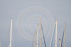 Ship masts in San Sebatian de La Gomera.