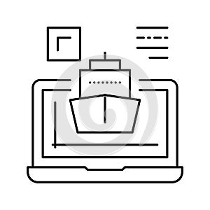 ship modeling computer program line icon vector illustration