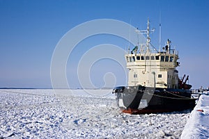 The ship at a mooring photo