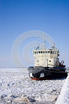 The ship at a mooring