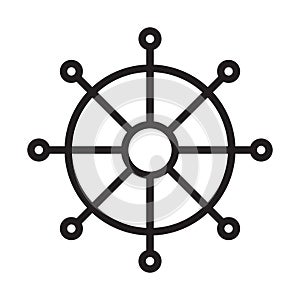 Ship navigation,navigation, ship, wheel fully editable vector icon