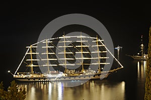 Ship at night